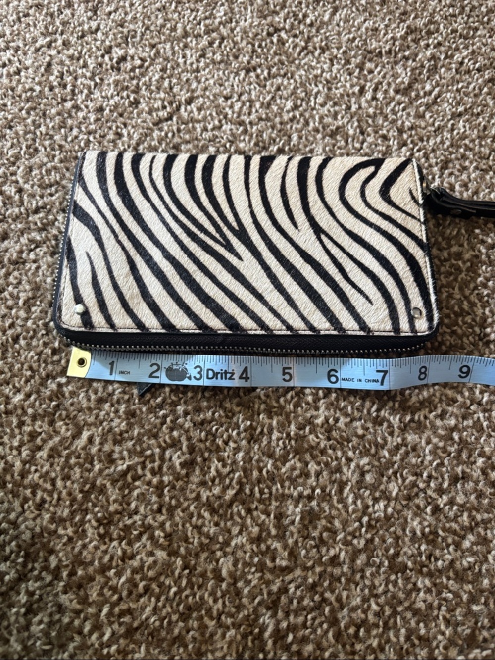 latico Tulum Hair-on Wristlet/Wallet in Zebra print - Picture 2 of 6